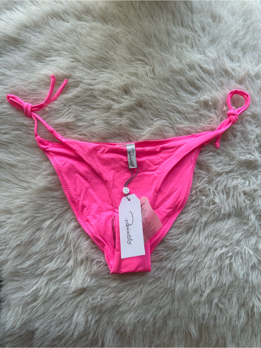 Peixoto Neon Not Pink Tie-Side Bikini Tonie Full Bottom Small